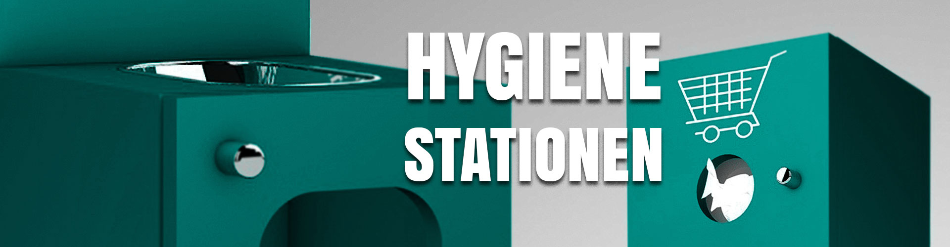 Ausschnitte von Hygienestationen in grün
