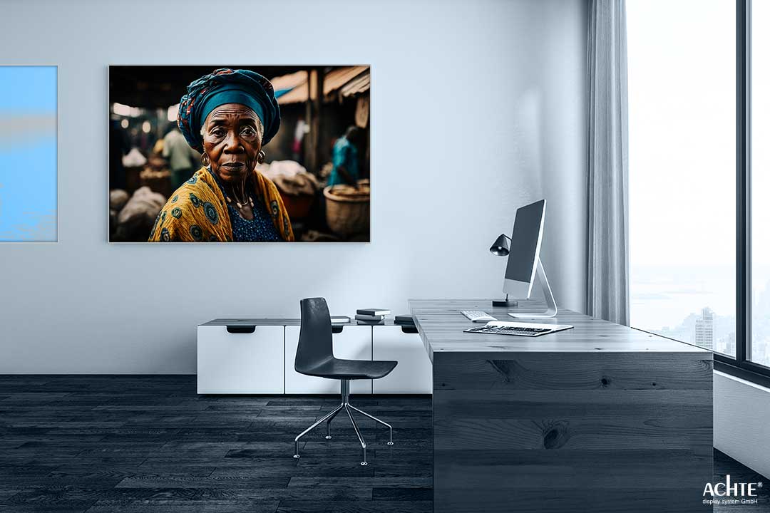 Alurahmen_büro_02 Textilspannrahmen mit Motivdruck
